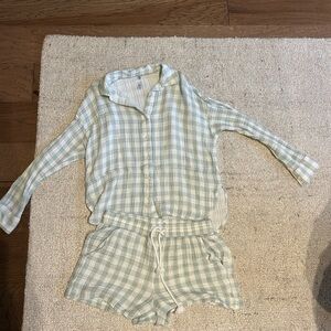 Lou & Grey Plaid Set - Light Blue and White